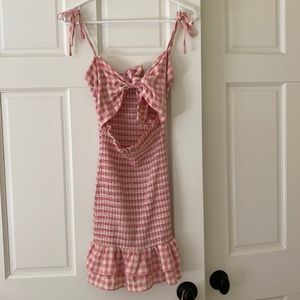 Pink Gingham Mini Dress